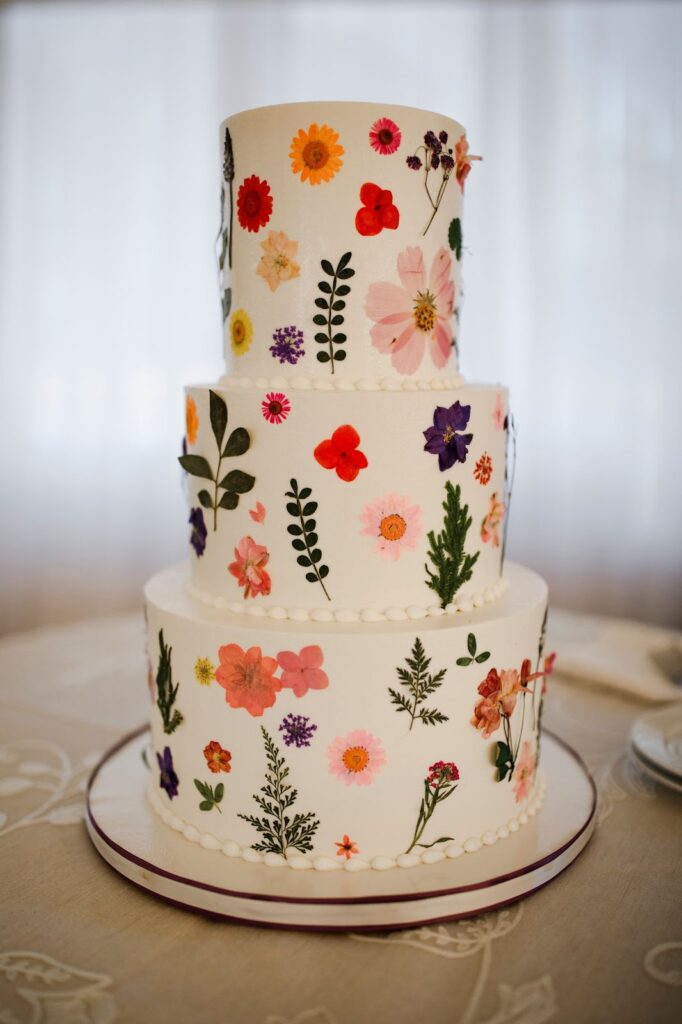 Pressed flower cake