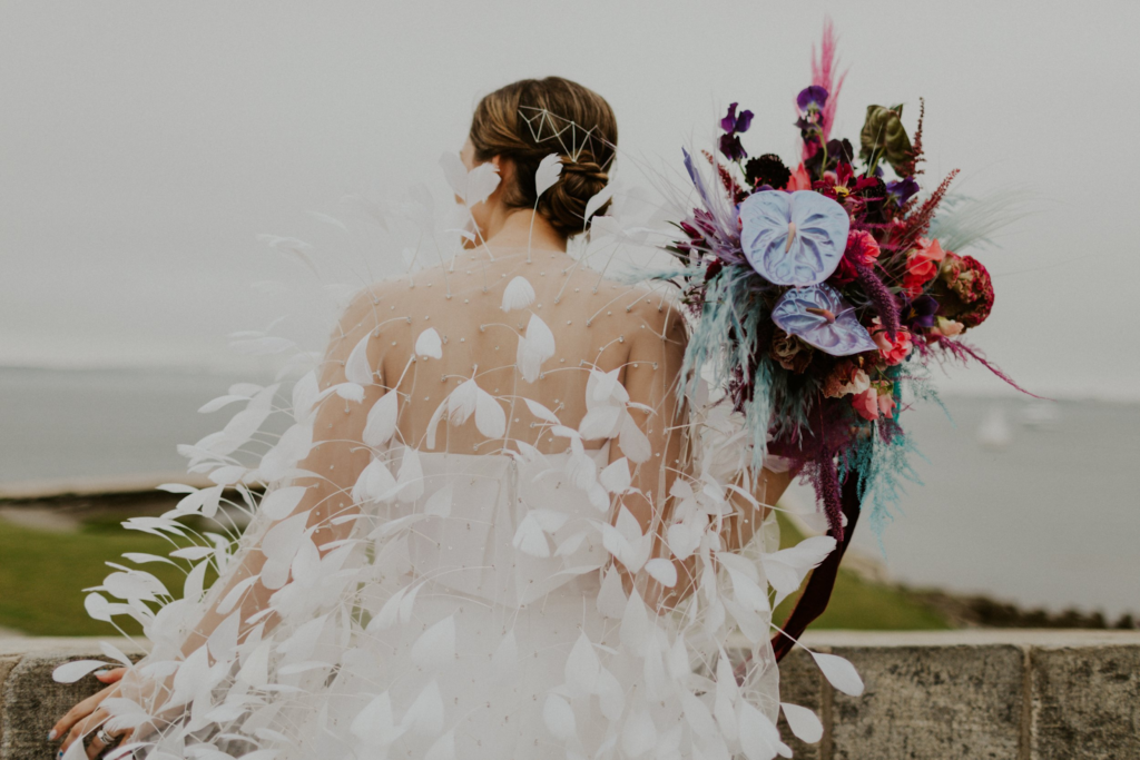 Electric colorful wedding bouquet